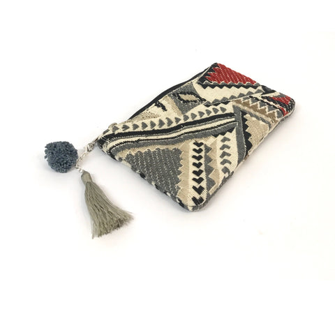 Grey Tribal Pouch - ON SALE