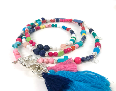 Multi Coloured Tassel Necklace